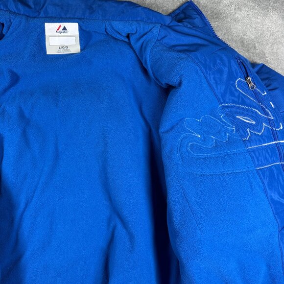 Majestic Jordan Royal Blue White Fleece Lined Zip Jacket Men’s Large - Picture 10 of 13